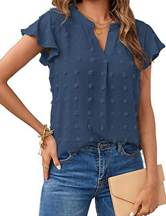 European and American Women's Ruffle Chiffon Summer Shirt