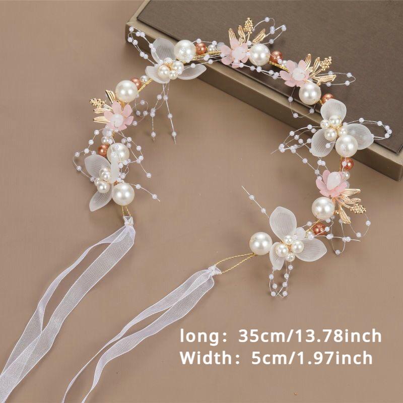 1pc Flower Headband Beautiful Garland Wreath Hair Bands Wedding Birthday Floral Hair Hoop Wrist Band Headwear Flowers