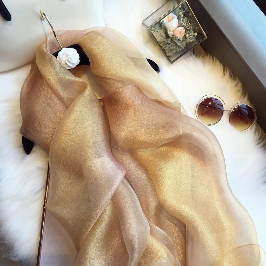 Schal Damen Frühling und Herbst Koreanische Version Vielseitig Doppellagig Organya Farbverlauf Sonnenschutzschal Extra langer Schal Stola