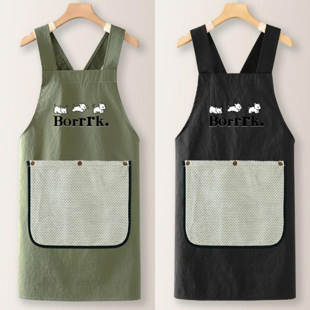 Smutsavvisande Vattentätt Förkläde Oljebeständigt Avtagbar Handduk Köksförkläde Andningsbart Slitstarkt Korsryggsförkläde Matlagning