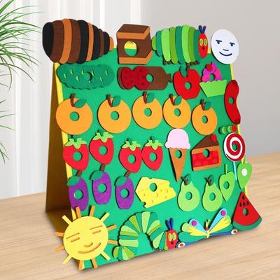 Juguete Oruga Hambrienta Accesorios de Actuación Oruga Hambrienta Juego Divertido de Fieltro Juguete de Peluche Oruga Hambrienta Animal de Peluche Suave