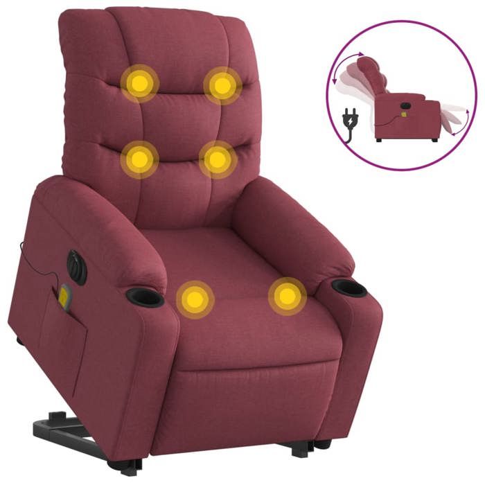 VidaXL Electric Massage Recliner, Relaxation Chair with Adjustable Backrest and Footrest, Salon Seat 3206675