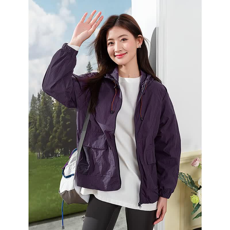 LAGOGO Women s UV Protection Cooling Hooded Jacket S фиолетовый