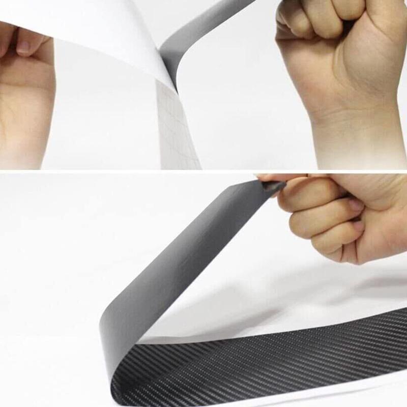 4pcs/Set Blue Carbon Fiber Style Car Door Sill Entry Guard Scuff Plate Cover Stickers PVC Anti Scratch Protector Fit for Toyota