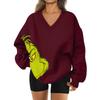 Women's Loose And Comfortable Letter V-neck Sportswear Long-sleeved Sweatshirt Daily Matching Clothes