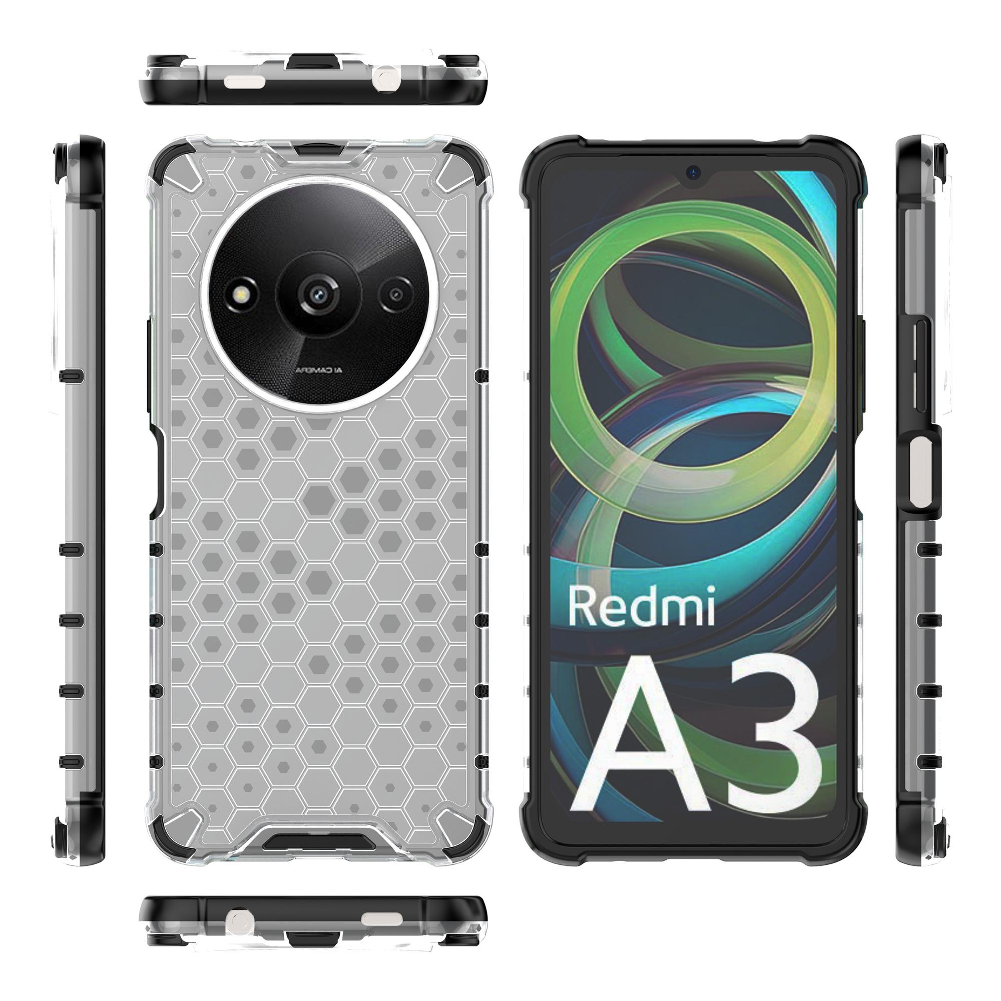 

For Xiaomi Redmi A3/Poco C61 4G Cell Phone Cases Honeycomb Design TPU+PC Anti-scratch Cover Green