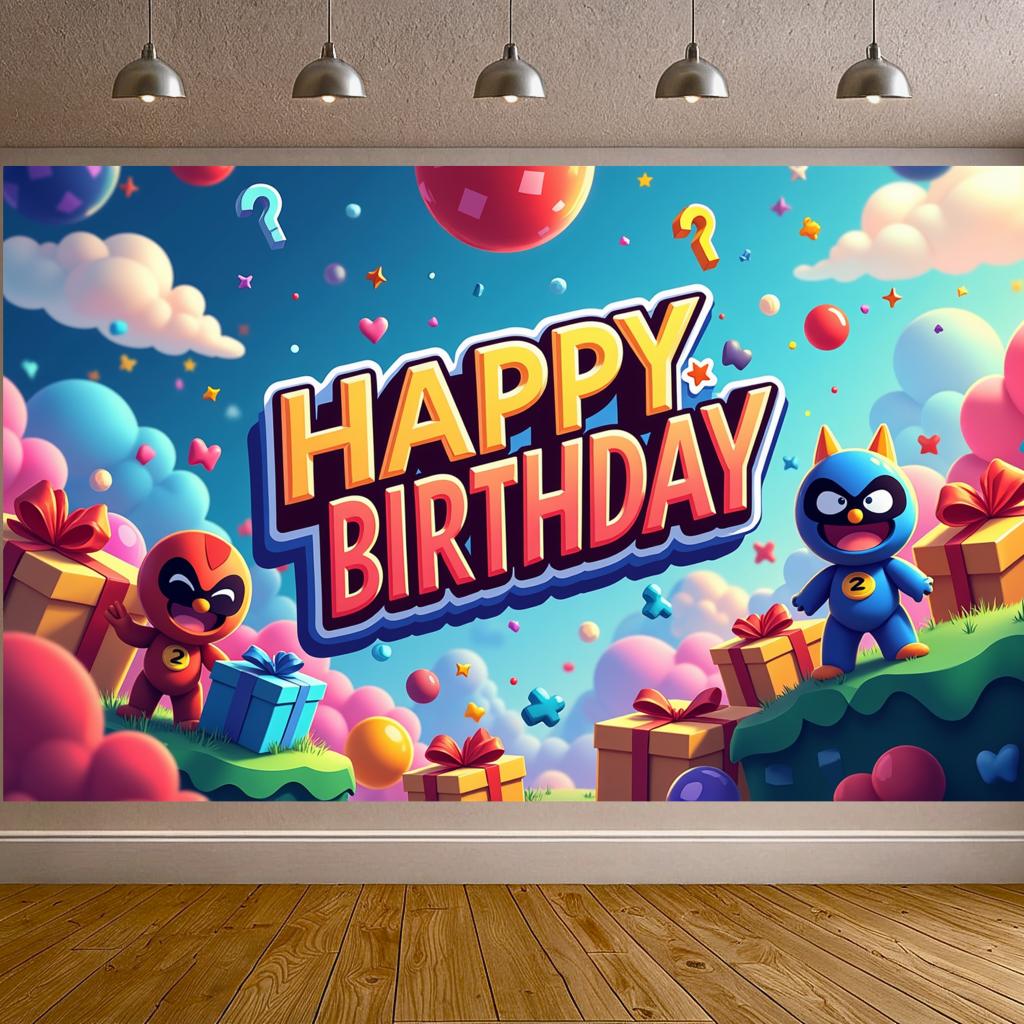 Celebration Backdrop Fun Party Decoration Birthday Banner Balloon Gift Display For Event Celebration Fun Atmosphere