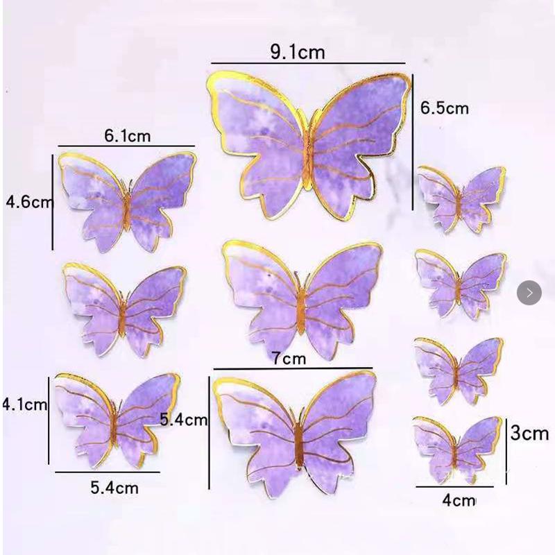 

Butterfly Theme Cake Decoration Happy Birthday Cake Topper Simulation Butterflies Handmade Wedding Party Decor Baking Supplies