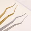 Stainless Steel Eyelash Extension Tweezers Curved Tip Tweezers Lash Applicator Extension Supplies DIY 3D 6D Makeup Beauty Tools