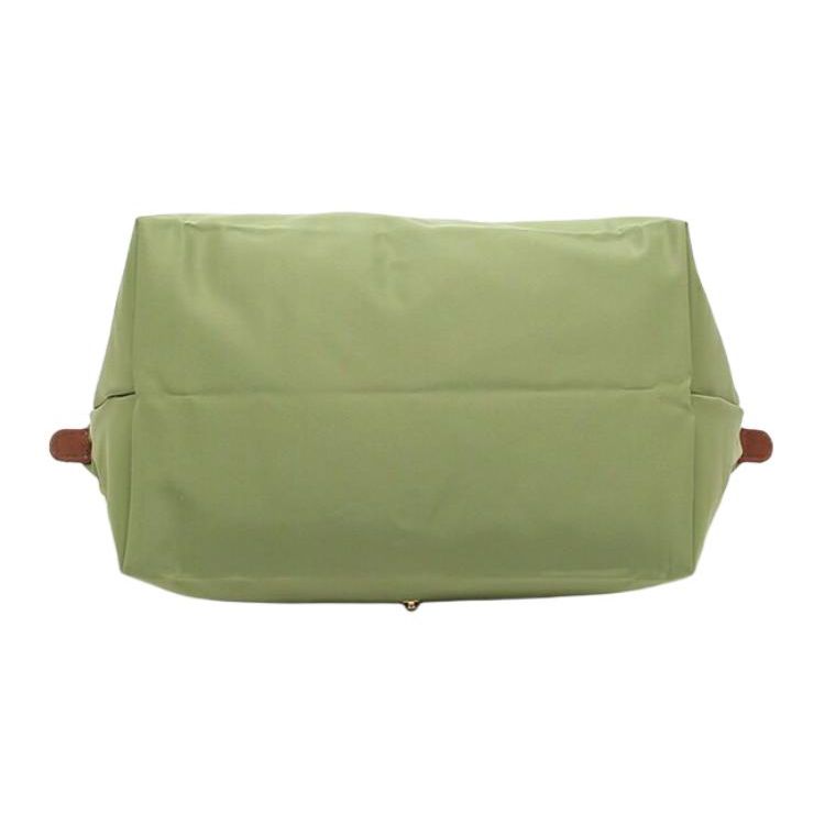 Longchamp Le Pliage Einfarbig Logo Druckknopf Klappe Reißverschluss Leinwand und Leder Knödeltasche Tragetasche Schultertasche Damen Taschen Olivgrün 1899089P77