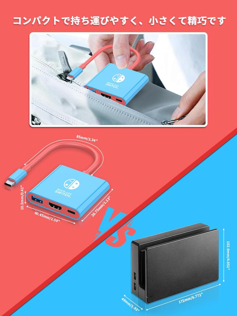 Compatible with Switch This Dock Supports TV 4K USB 100W PD HDMI Simultaneous Audio and Video No Compatible with and 5Gbps Data Port and Portable