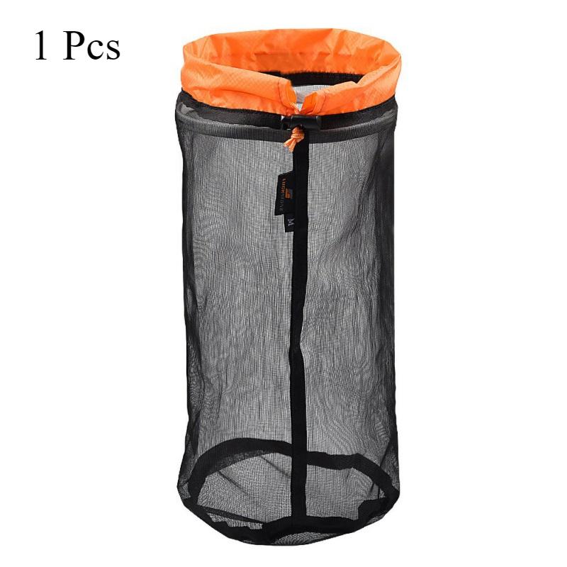 1Pcs Outdoor Ultralight Mesh Storage Bag For Sports Camping Drawstring Storage Pack Hiking Travel Tools Compression Bags