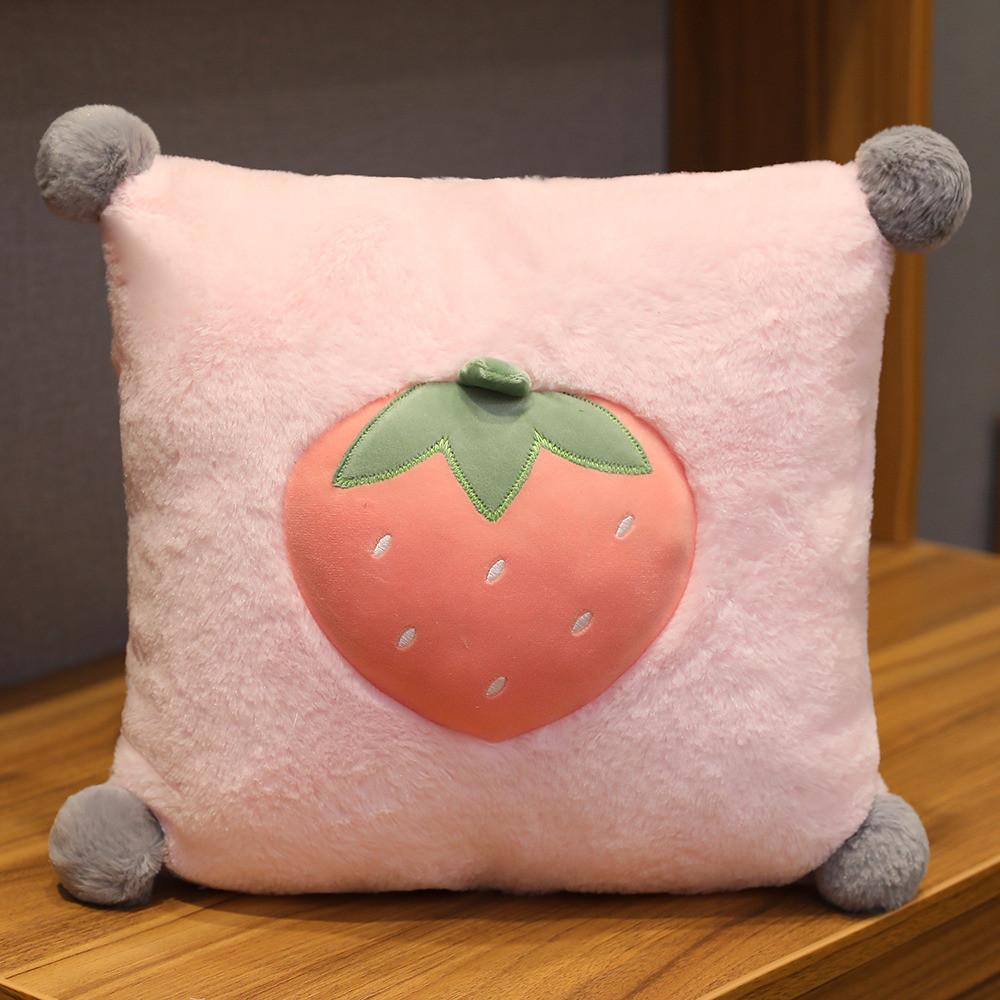 3in1 Fruit Pattern Pillow Blanket Carrot Cactus Pineapple Plush Toy Decoration