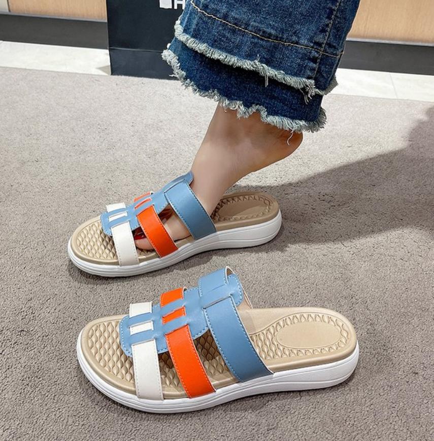 Fashion 2025 Summer Women's slippers Orthopedic Open Toe flip-flops Vintage Anti-slip Leather Casual Female Shoes pantuflas mujer slides