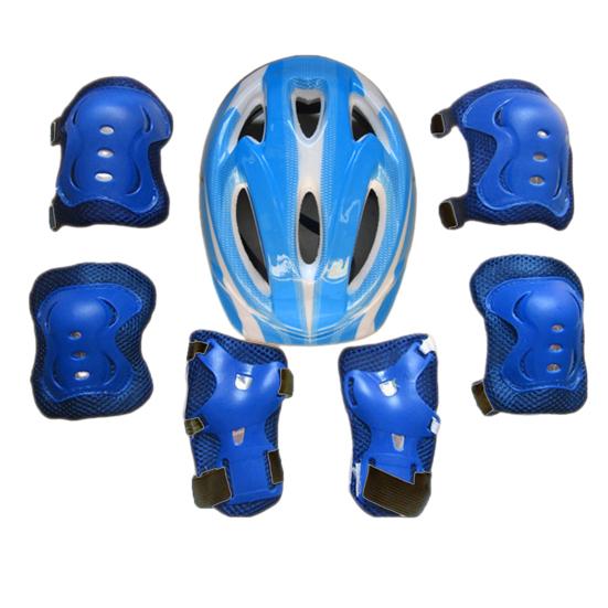 7Pcs/ Set Kids Safety Knee Pad Wear Resistant Sweat Absorption Accessory Cycling Helmet