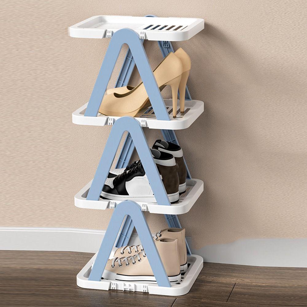 Plastic Layered Shoe Rack Space Saving Shoe Storage Organizer Vertical Shoe Rack  Household