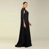 Women's Solid Color Chiffon Pleated Long Dress