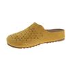 New cowhide thick-soled bag head half slippers women's summer wear hollow hole shoes one foot sandals