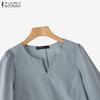 ZANZEA Women Casual V-Neck Solid Color Half Sleeve Blouse