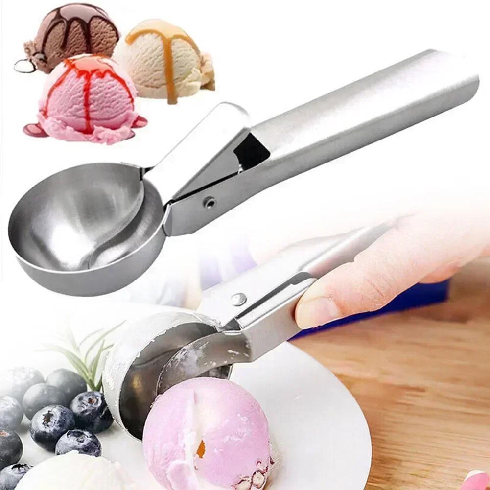 Stainless Steel Ice Cream Scoops Ice Cream Stacks Digger Metal Icecream Cookie Scoops Melon Fruit Baller Ice Ball Maker Tool