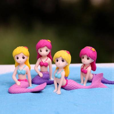 Beautiful Mermaid Figurines Mini Cartoon Mermaid Aquarium Decorations Children DIY Micro-landscape Accessories