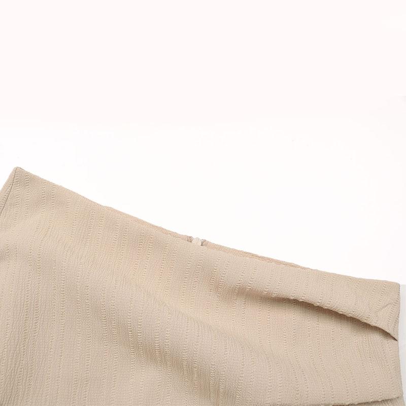 Yiyi Women's Summer Textured Solid Color Skort with Irregular Hem