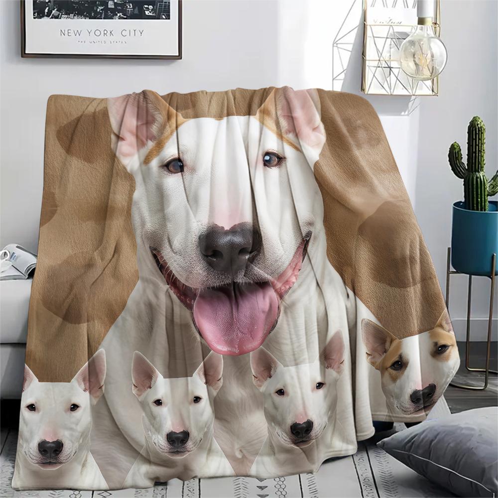 1 Stück Shiba Inu Bullterrier Druck Flanelldecke, Hohe Qualität, Bequem für alle Jahreszeiten, Heimdekoration, Wärme und Komfort, Perfekt für Geschenke