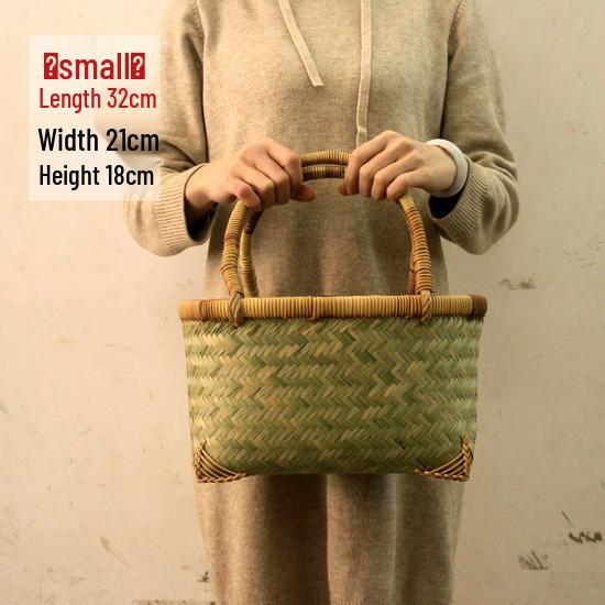 Плетеная корзина из бамбука ручной работы: Многоцелевая сумка для овощей, фруктов и покупок