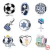 New European Football Star Airplane Train Diy Fine Beads Fit Original Charms Silver 925 Bracelet Jewelry For Women