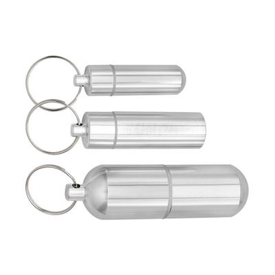 Schlüsselanhänger Pillendose Etui Flasche Tragbar Wasserdicht Pillenbehälter Aluminiumlegierung Gesundheitswesen für Outdoor-Reisen Camping