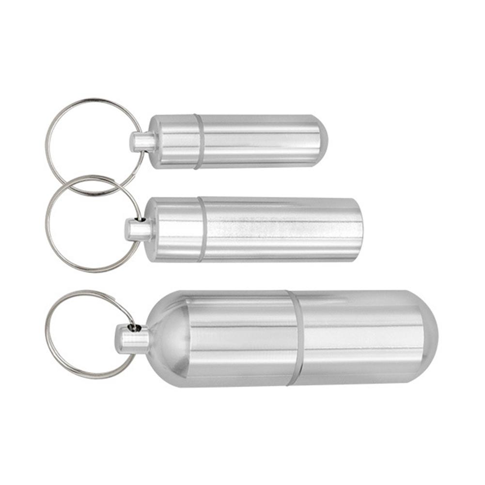 1-3 Stück Mini Tragbar Aluminium Pillendose Schlüsselanhänger Outdoor Tasche Pillendose Behälter Tragflasche Hülle Schutzbox Outdoor
