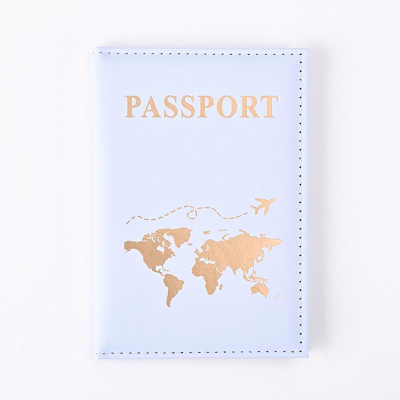 Fashion Passport Protective Cover Pu Leather World Pattern Travel Passport Holder Wallet Gift Card Case Cover Unisex Storage Bag