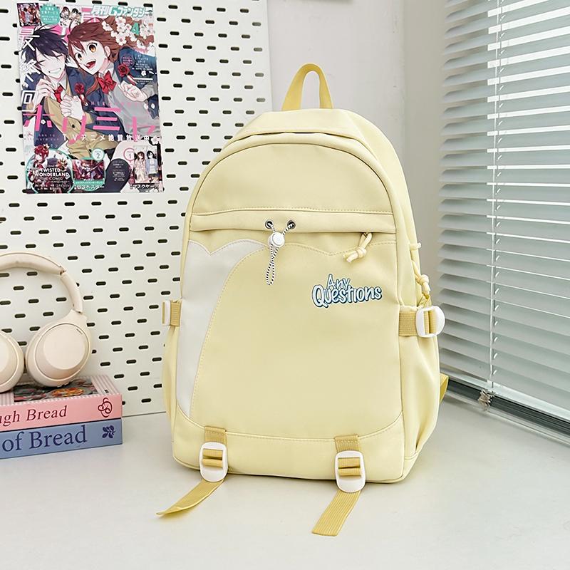 Sac d'école étudiant couleur contrastée Filles Sac à dos de campus Sac à dos pour ordinateur