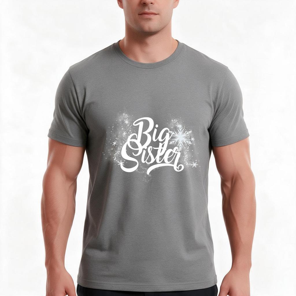 Big Sister Tshirt Summer Casual Cotton Tee Oversized Streetwear Tops Vintage Graphic Print Loose Fit Short Sleeve