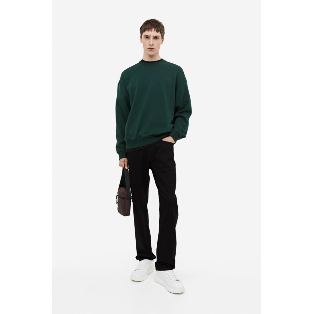 H M Loose Fit sweatsHirt Dark Green