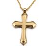 Heavy Big Shiny Golden Cross Pendant Men's Necklace Stainless Steel Punk Trend Jewelry Chunky Metal Cross Charm Gift