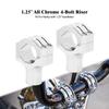 HDBUBALUS Motorrad Lenkerposten Zoll Motorrad Lenkererhöhung 32mm Lenkerbefestigungshalter Klemme Universal für Harley 2 Stück Chrom Aluminium