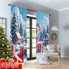 2pcs 2D Flat Printing Merry Christmas Popular Window Curtains North Pole Christmas Village Gifts Polyester Without Electricity
