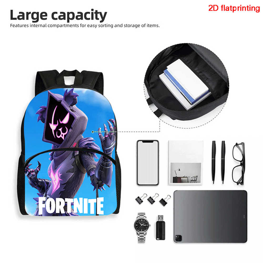 Fortnite Large Capacity Backpack Pencil Case Set - Cartoon Gaming School Supplies for Kids 5-8 Years, Unisex Gift
