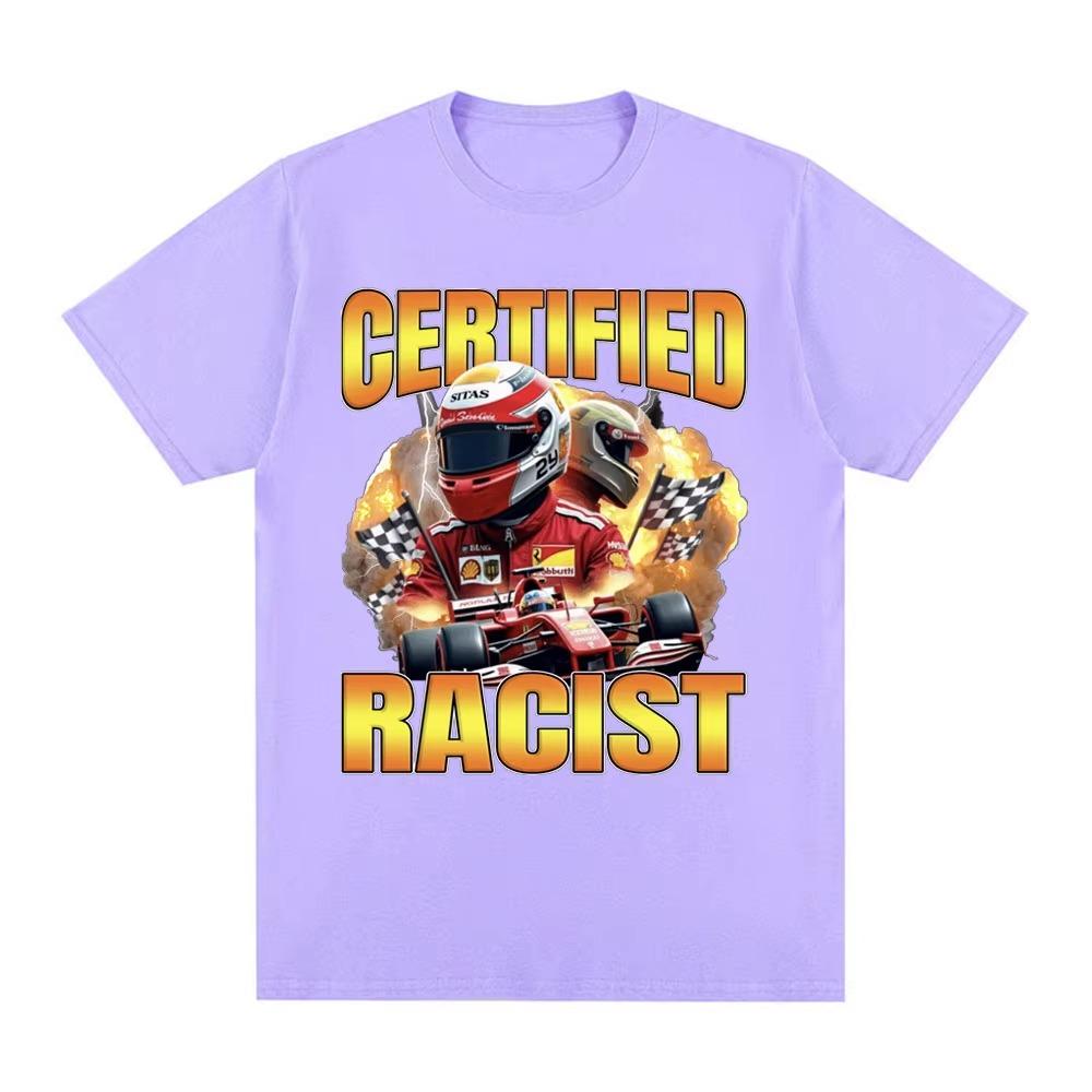 Professional Certified Racist Racing Meme T-Shirt Men's Fashion Vintage Short Sleeve T-shirts Casual Oversized T Shirts