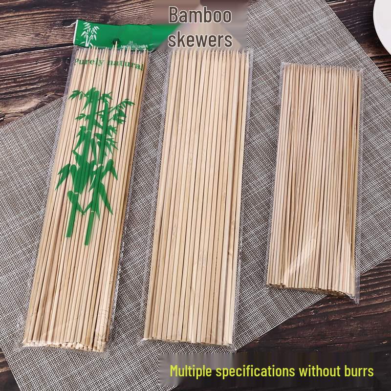 Bamboo Disposable Skewers for Barbecue, Grilled Sausage, Bobo Chicken, and Tanghulu with Cotton Candy Tools. 2.5 Bamboo skewers 25cm (50 pieces per pack)