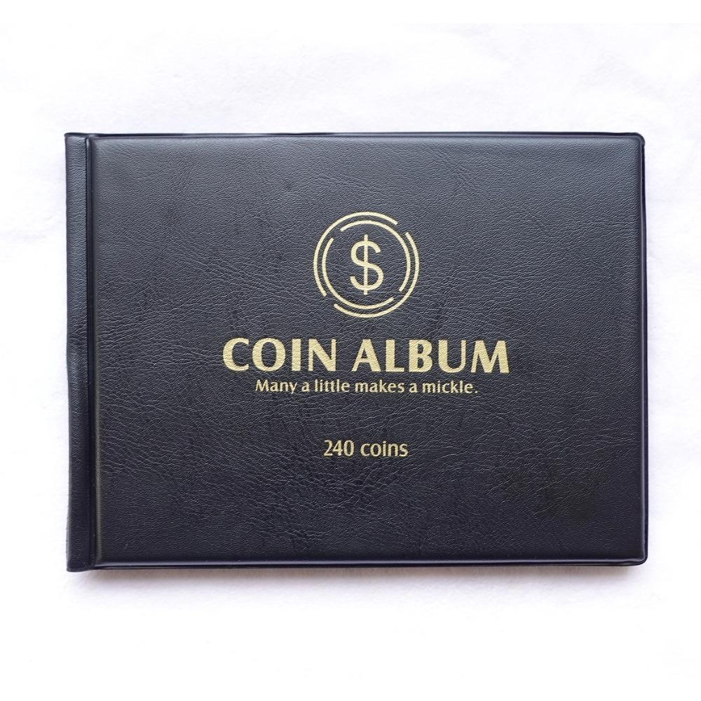 

Книга для коллекционирования монет, 240, 300, 312 отделений, переносное хранилище для памятных монет, находящихся в обращении 240 grids чёрный