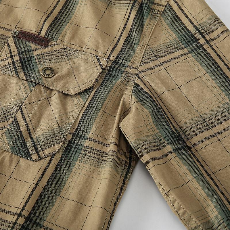 2026 Men's Cotton Plaid Long Sleeve Shirt - Spring/Autumn Casual Art Style