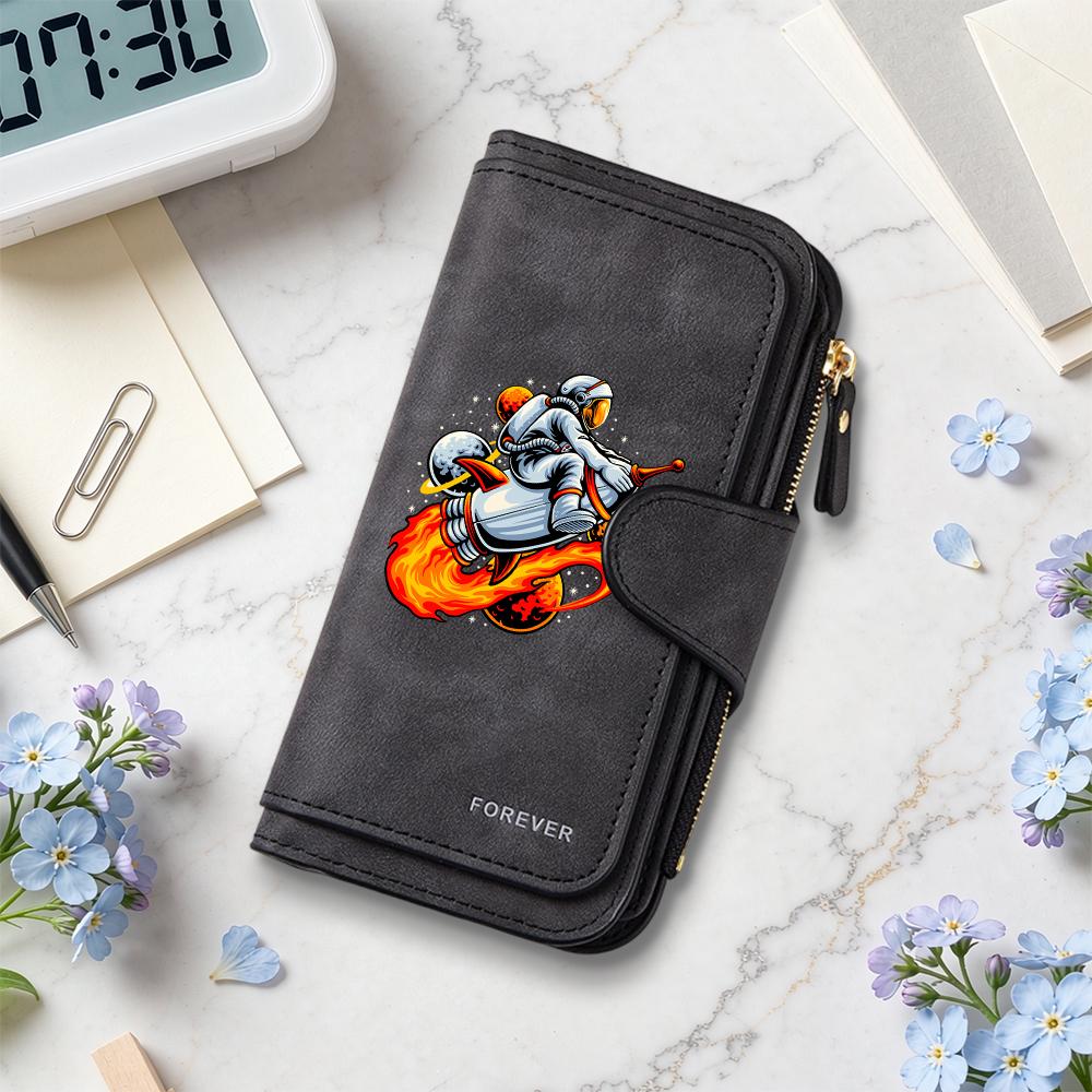 Cartoon Astronaut Purse Fashion Casual Portable Wallet Daily Use Lightweight Card Holder