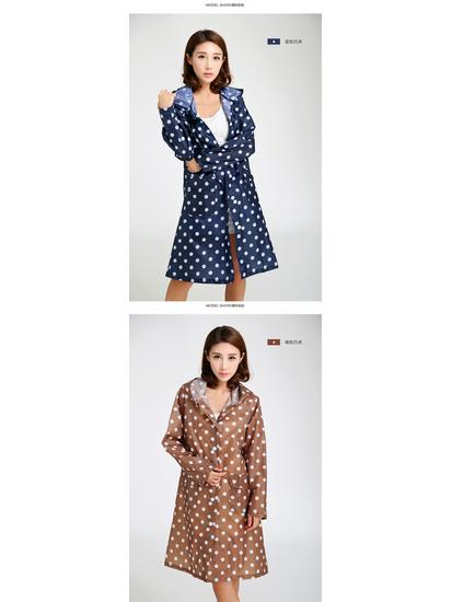 Women's Ultra-thin Polka Dot Raincoat - Japanese and Korean Fashion, Breathable, Long Poncho Style