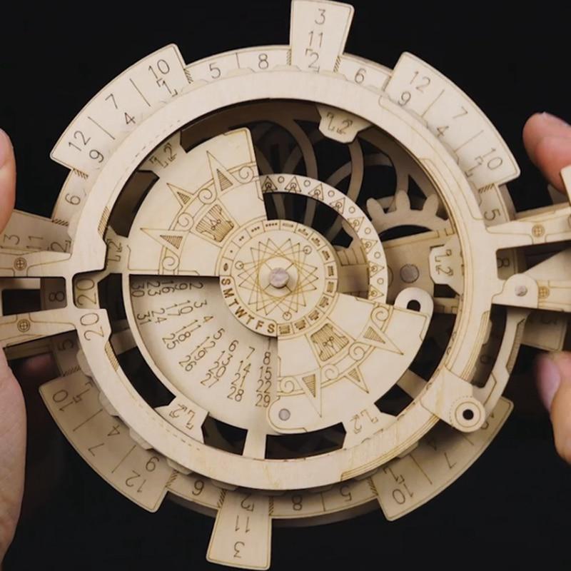 Creative DIY Perpetual Calendar Wooden Model Building Kits Assembly Toy Gift for Children Adult