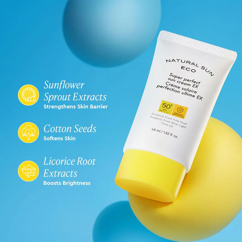 [THE FACE SHOP] Natural Sun Eco Super Perfect Sun Cream EX SPF 50+ PA++++ 45ml