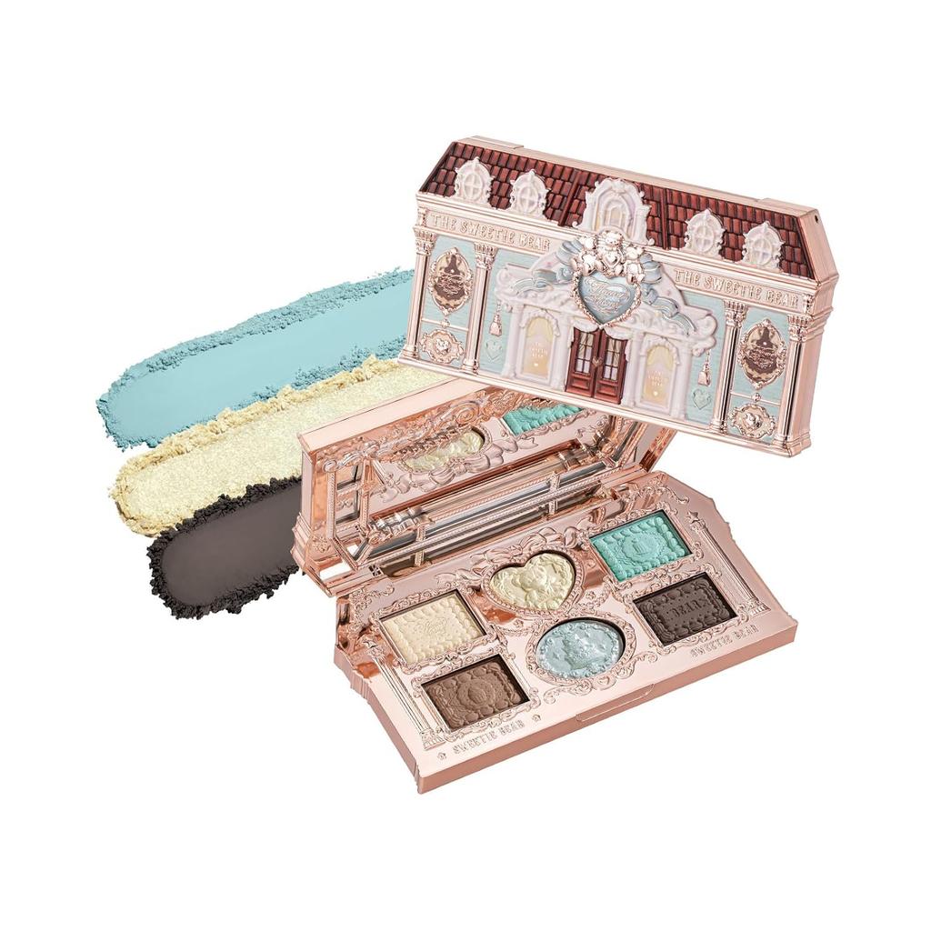 Flower Knows The Sweetie Bear Collection 6-Color Makeup Palette,Brown Eyeshadow with 4 Matte + 2 Shimmer Shades,0.23 Oz(01 Buttery Croissant)