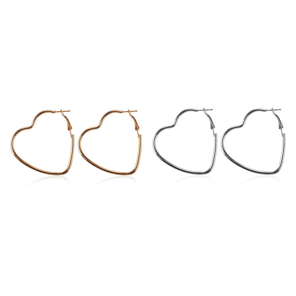 Neue Mode Hohle Pfirsichherz Ohrringe Plattierte Ornamente Einfache Hängeohrringe Für Frauen Kupferschmuck