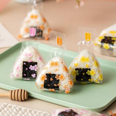 50 pezzi di fiori di ciliegio triangolo sacchetto di imballaggio di palline di riso nori alghe onigiri sacchetto di sushi strumenti di stampo per la preparazione del sushi accessori per bento